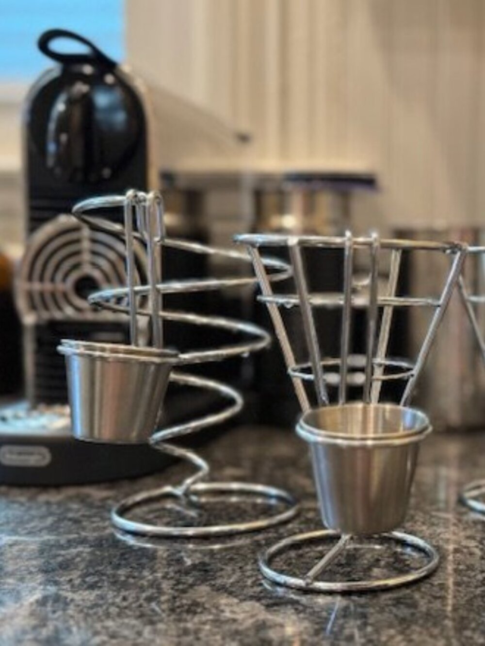 French Fry and Condiment Stands: Stainless Steel
